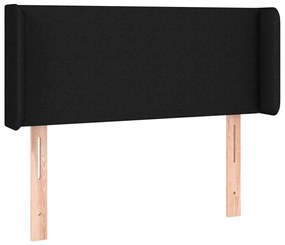 fekete szövet LED-es fejtámla 93 x 16 x 78/88 cm