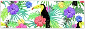 Poszterek 200x66 Monstera Tukan Hibiszkusz