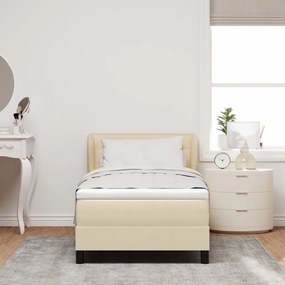 Boxspring Ágy Matrac Krem 90x200 cm Szövet
