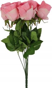 Virágcsokor 9 Rózsa 45CM Rózsaszín Színben Árnyékolt