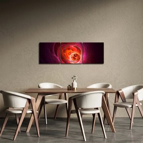 Modern rózsaszín absztrakció képe (órával) (90x30 cm)