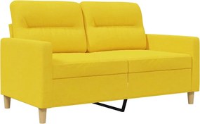 vidaXL 2 személyes világossárga szövet kanapé 120 cm
