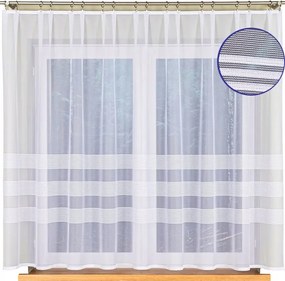 Jacquard Függöny 300x160 Kész Béka Szoba Csíkok Konyha Fehér