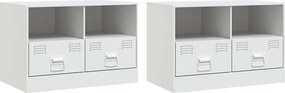 vidaXL 2 db fehér acél TV-szekrény 67 x 39 x 44 cm