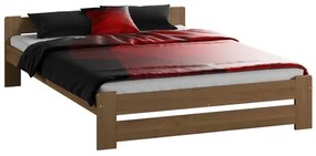 Emelt szilárd ágy ágyráccsal, 120x200 cm Tölgy