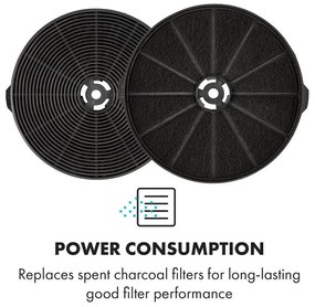 Klarstein Aktívszenes szűrők páraelszívókhoz 2 szűrő keringtető üzemmódhoz Ø18,5 cm