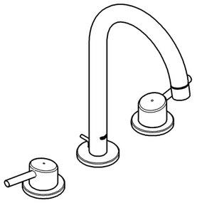 GROHE 20216001 - CONCETTO DN 15 háromlyukú mosdócsaptelep, L méret, króm