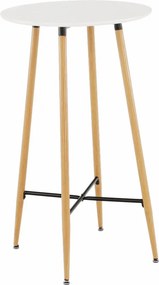 Bárasztal, fehér/tölgy, átmérő 60 cm, IMAM