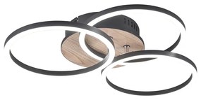 Fekete-barna LED mennyezeti lámpa 43x43 cm Circle – Trio