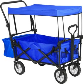 Összecsukható kocsi tetővel, húzható-tolható, sötétkék