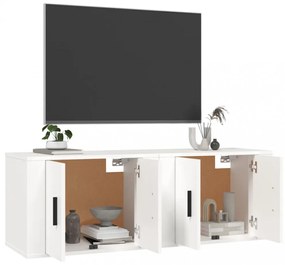 2 db fehér falra szerelhető TV-szekrény 57 x 34,5 x 40 cm