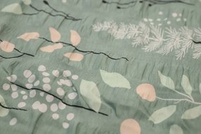 Krepp ágynemű WILD FLOWERS mentás Ágyneműhuzat mérete: 70 x 90 cm | 140 x 200 cm