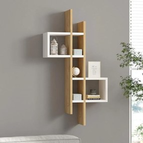 Fali polc Emse - Sapphire Oak, White