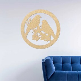 Fából készült falfestmény madarak ágon - BIERDO