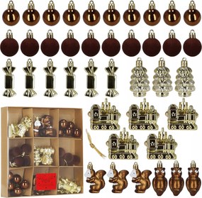 Karácsonyfadísz 40 db-os Karácsonyfa 7 cm Törhetetlen Medál Szett