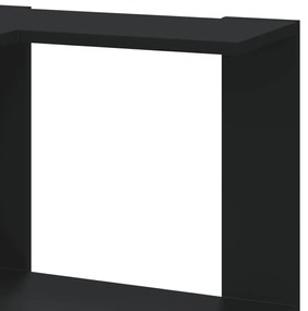 5 szintes fekete szerelt fa sarok könyvespolc 50 x 50 x 179 cm