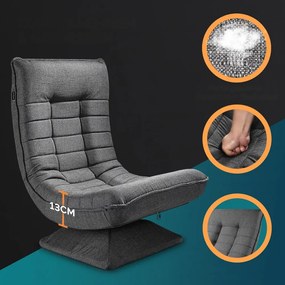 ABERDEEN napozó fotel 87×60×105cm, szürke Casaria