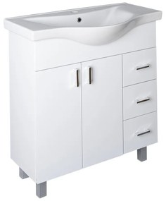 VivaStyle BIANKA 80 lábon álló fürdőszobabútor 3 fiókos Sanovit ALBATROS 10080 mosdóval 80 x 46 cm