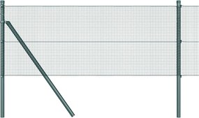vidaXL Kerítésoszlop Zöld 10 x 0,4 m (12 x 12 mm háló) Acél és PVC