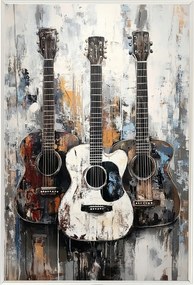 Poszter Keret Alumínium Művészet Zene Hangszer Gitár Textúra 40x60