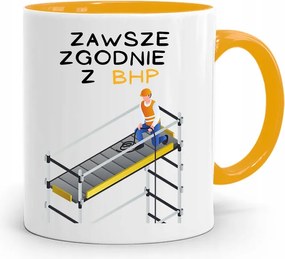 Sárga Építőipari Bögre Barkácsoló Ajándék fényképes nyomtatással