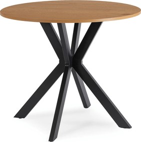 Étkezőasztal 80 cm méretben, arany tölgy/fekete színben LAUREN