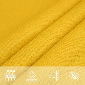 sárga négyzet alakú HDPE napvitorla 160 g/m² 7x7 m