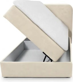 Kárpitozott boxspring ágy DIRELIS VIBE 90x200 cm krémszínű Matrac: Bonell rugós matrac