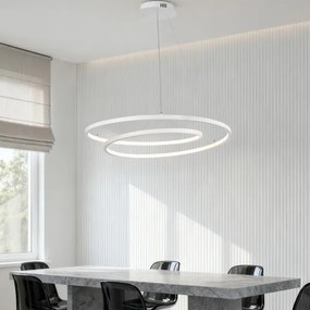 Brilagi-LED Fényerőszabályozható kábeles csillár TWISTER LED/105W/230V, átmérő 100 cm, fehér + távirányítóval