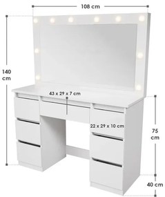 Juskys Lilia fürdőszoba asztal - fehér