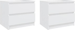vidaXL 2 db fehér szerelt fa éjjeliszekrény 50 x 39 x 43,5 cm