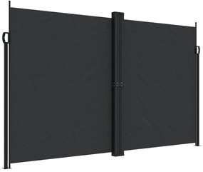 fekete behúzható oldalsó napellenző 200 x 1200 cm