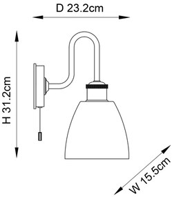 Endon 95506 - Fürdőszobai fali világítótest PIPER 1xE27/10W/230V IP44 fényes króm