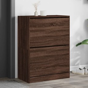 barna tölgy cipőszekrény 2 kihajtható fiókkal 80x42x108 cm