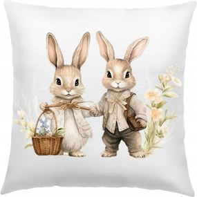 Húsvéti díszpárnahuzat 40x40 cm Bézs, Barna, Kasmír