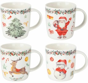 4 darabos porcelán bögrés készlet North Pole 370 ml