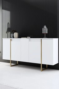 Konzolasztal Luxe - White, Gold