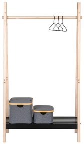 Torino ruhatartó állvány, MDF, natúr/fekete