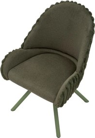 Zöld kárpitozott karfás étkezőfotel szett 2 db-os Stockholm – Mauro Ferretti