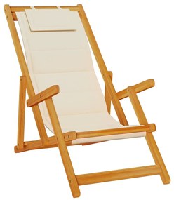 krém akácfa &amp; textilene összecsukható strandszék karfával