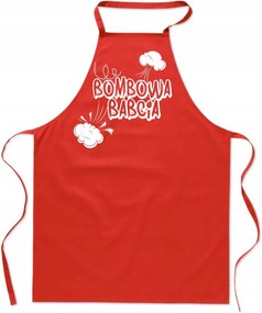 Konyhai Kötény piros Bom Nagymama Ajándék FA_432_cw