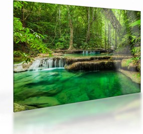 Kép - Erawan vízesés Kanchanaburiban, Thaiföldön (üvegen) (70x50 cm)