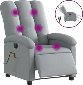 vidaXL világosszürke szövet dönthető elektromos masszázsfotel
