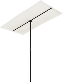 vidaXL homokfehér kerti napernyő alumíniumrúddal 180 x 110 cm