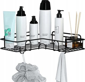 Fürdőszoba polc fürdőszoba zuhany sarok loft akasztós akasztó fekete