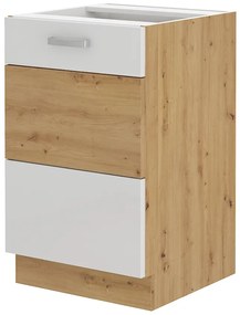 Alsó konyhaszekrény Arryn 50 D ZL 1F BB (artisan tölgy + fehér fényes). 1024679
