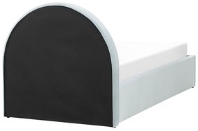 Világoskék bársony ágyneműtartós ágy 90 x 200 cm ANET Beliani