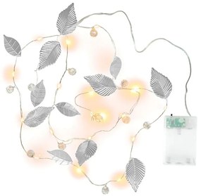 Nexos Világító gyöngy arany levelek 20 LED meleg fehér 2 db