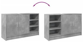 betonszürke szerelt fa mosdószekrény 90 x 29 x 55 cm