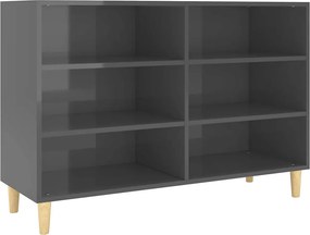 vidaXL magasfényű szürke szerelt fa tálalószekrény 103,5 x 35 x 70 cm